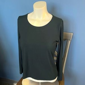 Eileen Fisher Dark Green LS Top
